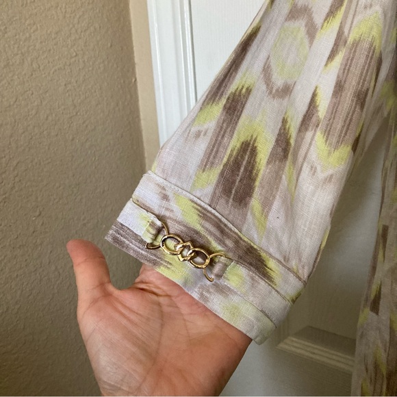 J M Collection Petite Linen Blouse Size 6P - Picture 3 of 12